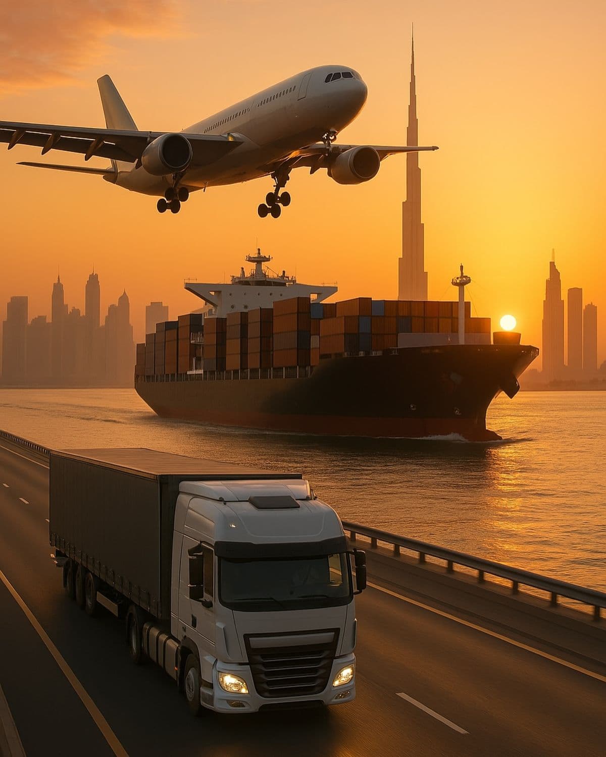 Multimodal air, sea, and freight transport connecting India to international markets